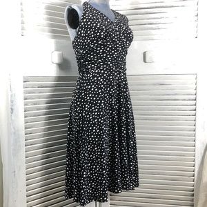 Y2K vintage halter dress black and white polka dot full circle skirt Evan-Picone